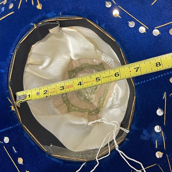 Vintage Mexican Sombrero XXXXX Blue Velvet Sequin Charro Mariachi Small Size? - Picture 15 of 16